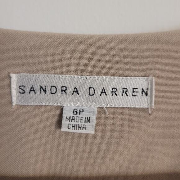 Sandra Darren 6P Tan Career Dress Belted Work Officewear Modest Petite Neutral - Picture 4 of 10